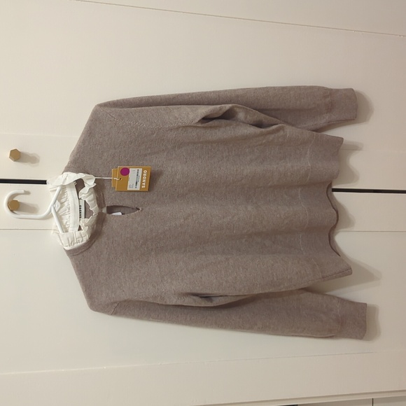 Sandro Sweaters - NWT Sandro Beige Sweater With Ruffle Size 2